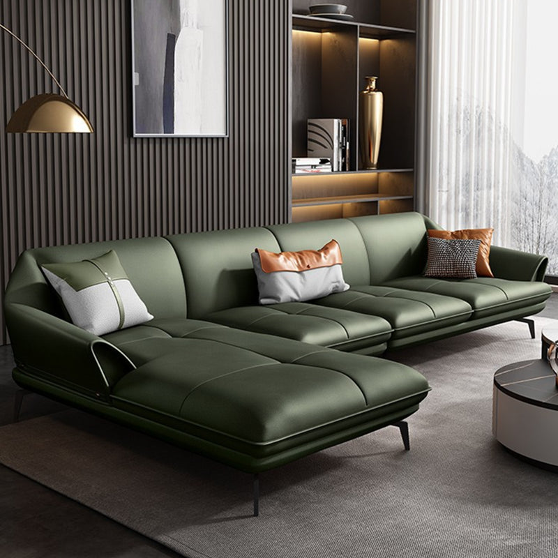 Moderno soggiorno in vetro stazionario in pelle stazionaria a sedere cuscinetti a braccio svasato