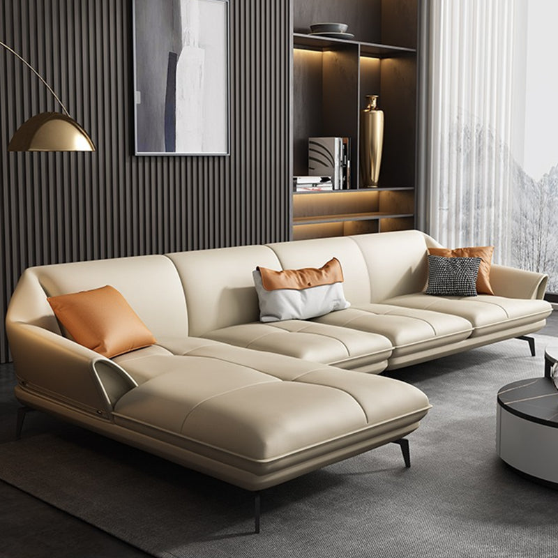Moderno soggiorno in vetro stazionario in pelle stazionaria a sedere cuscinetti a braccio svasato