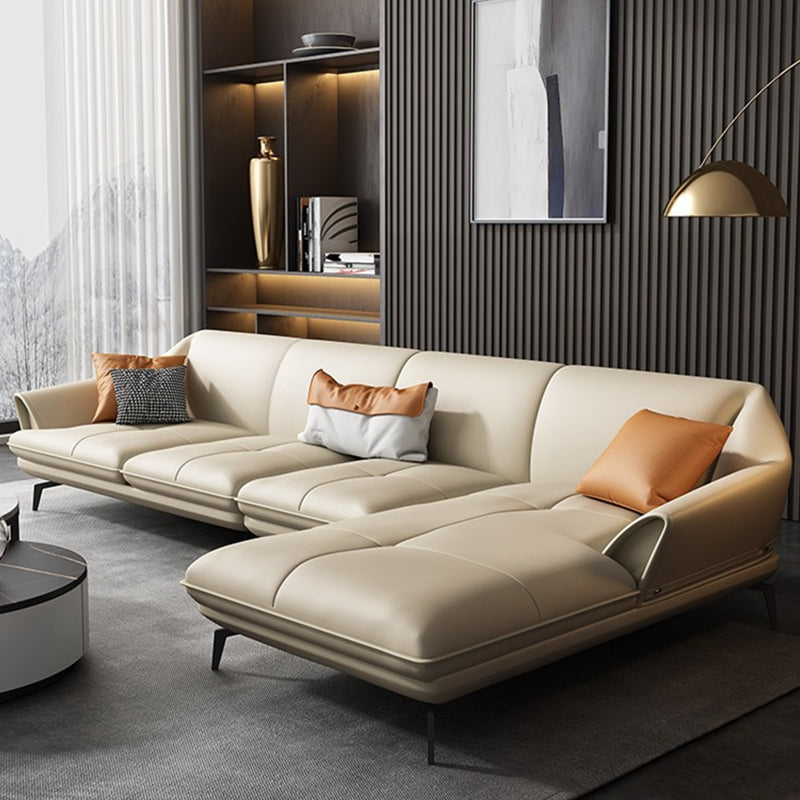 Moderno soggiorno in vetro stazionario in pelle stazionaria a sedere cuscinetti a braccio svasato