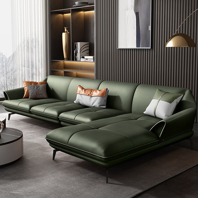 Moderno soggiorno in vetro stazionario in pelle stazionaria a sedere cuscinetti a braccio svasato