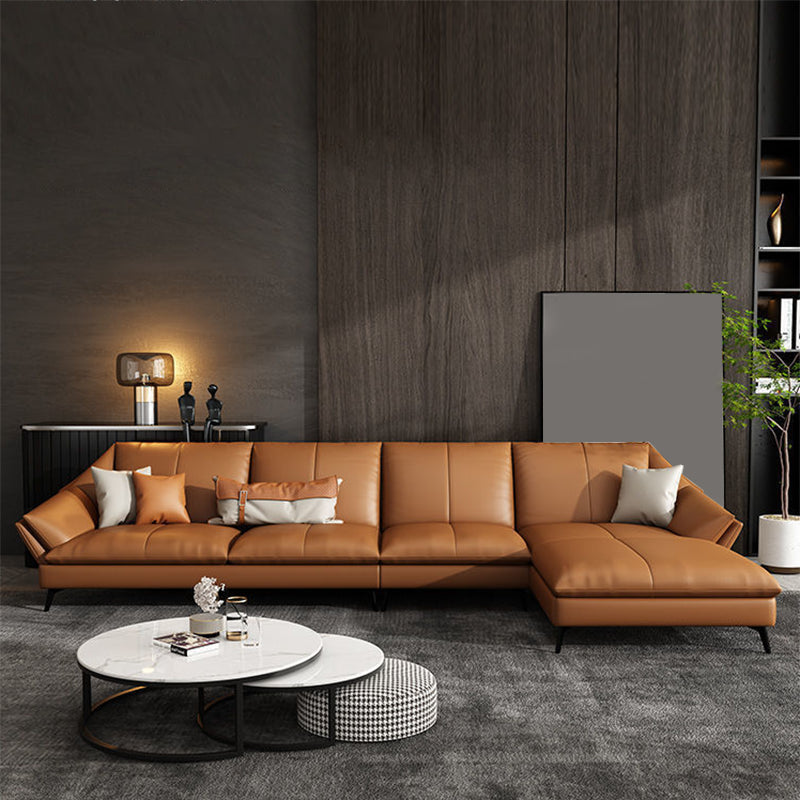 Contemporary Cushions Flared Arm Faux Leather Stationary Seating