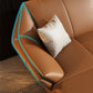 Contemporary Cushions Flared Arm Faux Leather Stationary Seating