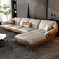 Contemporary Cushions Flared Arm Faux Leather Stationary Seating