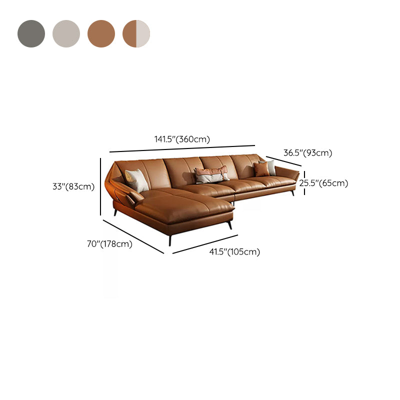 Contemporary Cushions Flared Arm Faux Leather Stationary Seating