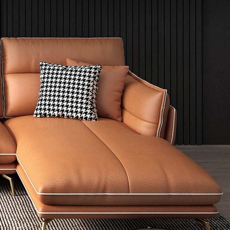 Contemporary Cushions Pillow Top Arm Faux Leather Stationary Seating