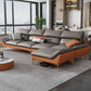 Contemporary Faux Leather Living Room Flared Arm Cushions Seating Coffee Clearhalo 'furn' 'furn_sectionals' 'Furniture' 'Living Room Furniture' 'Sectionals' 6174406