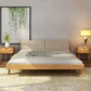 Contemporary Wooden Standard Bed, Upholstered Headboard Bed Frame