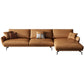 Contemporary Stationary Genuine Leather Pillows Flared Arm Seating