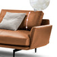 Contemporary Stationary Genuine Leather Pillows Flared Arm Seating
