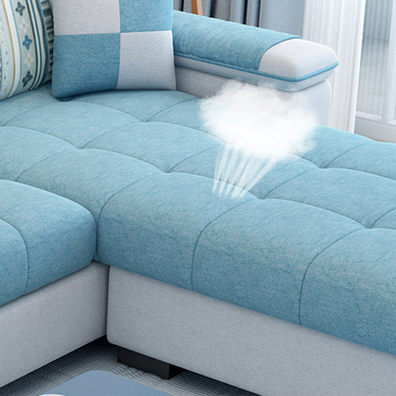 Nordic with Storage Fabric Living Room Pillows Slipcovered Seating Clearhalo 'furn' 'furn_sectionals' 'Furniture' 'Living Room Furniture' 'Sectionals' 6174479