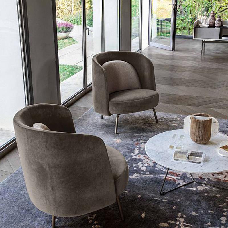 Modern Style Recessed Arms Chair with Black Metal Basic Four Leg Clearhalo 'Accent Chairs' 'accent_chairs' 'Chairs & Seating' 'furn' 'furn_accent_chairs' 'Furniture' 'Living Room Furniture' 6174510