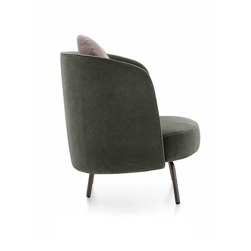 Modern Style Recessed Arms Chair with Black Metal Basic Four Leg Clearhalo 'Accent Chairs' 'accent_chairs' 'Chairs & Seating' 'furn' 'furn_accent_chairs' 'Furniture' 'Living Room Furniture' 6174514