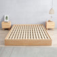 Scandinavian 7.87" Tall Solid Color Wood Bed Frame for Bedroom