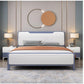 Modern & Contemporary Standard Bed White Bed Frame with Headboard