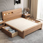 Scandinavian Trundle Bed Walnut Bed Frame With Custom Gold Legs