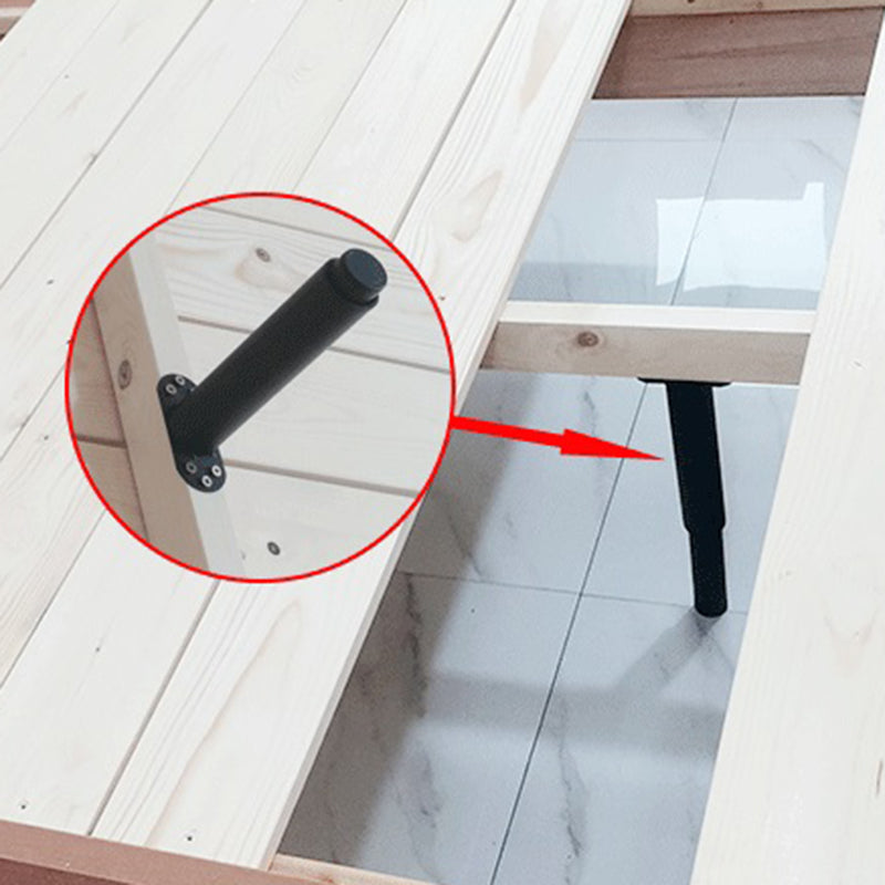 Scandinavian Trundle Bed Walnut Bed Frame With Custom Gold Legs