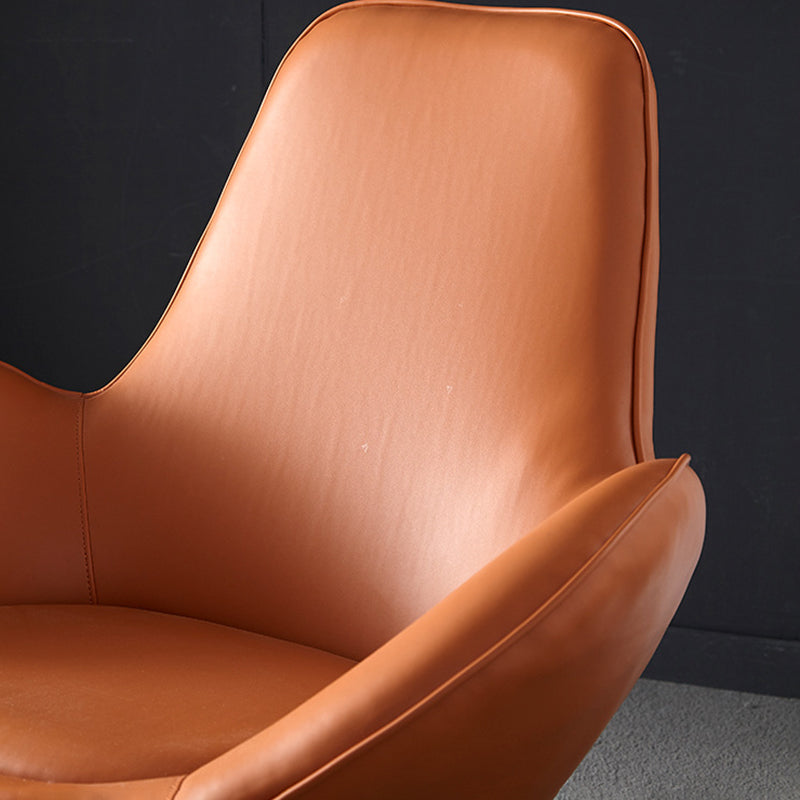 33.46" Wide Tight Back Chair Leather Black 4-Star Base Arm Chair Clearhalo 'Accent Chairs' 'accent_chairs' 'Chairs & Seating' 'furn' 'furn_accent_chairs' 'Furniture' 'Living Room Furniture' 6174627