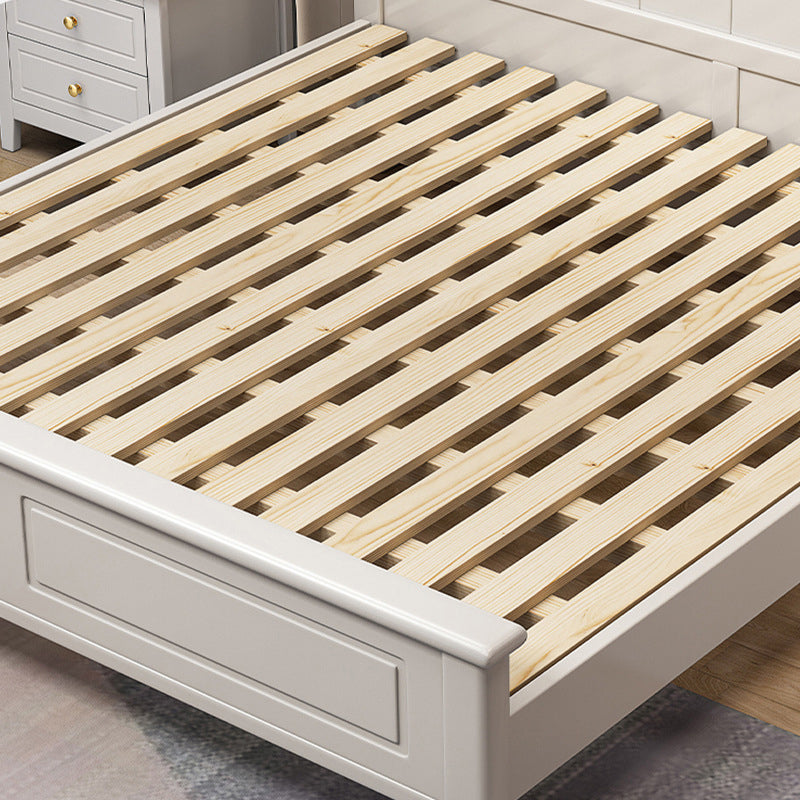 Panneau en bois blanc moderne lit standard, lit de tête rectangulaire