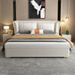Modern & Contemporary Standard Bed Pine Wood Bed Frame with Metal Legs