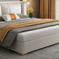 Modern & Contemporary Standard Bed Pine Wood Bed Frame with Metal Legs