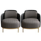 Linen Living Room Chair with Gold Basic Four Leg Accent Armchair Black 2 Piece Set Clearhalo 'Accent Chairs' 'accent_chairs' 'Chairs & Seating' 'furn' 'furn_accent_chairs' 'Furniture' 'Living Room Furniture' 6174674