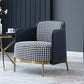 Linen Living Room Chair with Gold Basic Four Leg Accent Armchair Clearhalo 'Accent Chairs' 'accent_chairs' 'Chairs & Seating' 'furn' 'furn_accent_chairs' 'Furniture' 'Living Room Furniture' 6174677