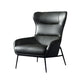 Mid-Century Modern Chair Faux Leather Flared Arms Wingback Chair Grey 1 Piece Clearhalo 'Accent Chairs' 'accent_chairs' 'Chairs & Seating' 'furn' 'furn_accent_chairs' 'Furniture' 'Living Room Furniture' 6174686