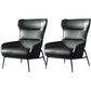 Mid-Century Modern Chair Faux Leather Flared Arms Wingback Chair Grey 2 Piece Set Clearhalo 'Accent Chairs' 'accent_chairs' 'Chairs & Seating' 'furn' 'furn_accent_chairs' 'Furniture' 'Living Room Furniture' 6174687