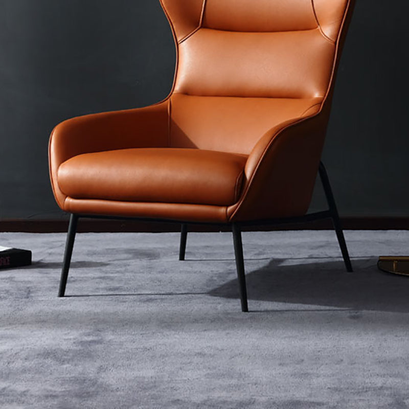 Mid-Century Modern Chair Faux Leather Flared Arms Wingback Chair Clearhalo 'Accent Chairs' 'accent_chairs' 'Chairs & Seating' 'furn' 'furn_accent_chairs' 'Furniture' 'Living Room Furniture' 6174693
