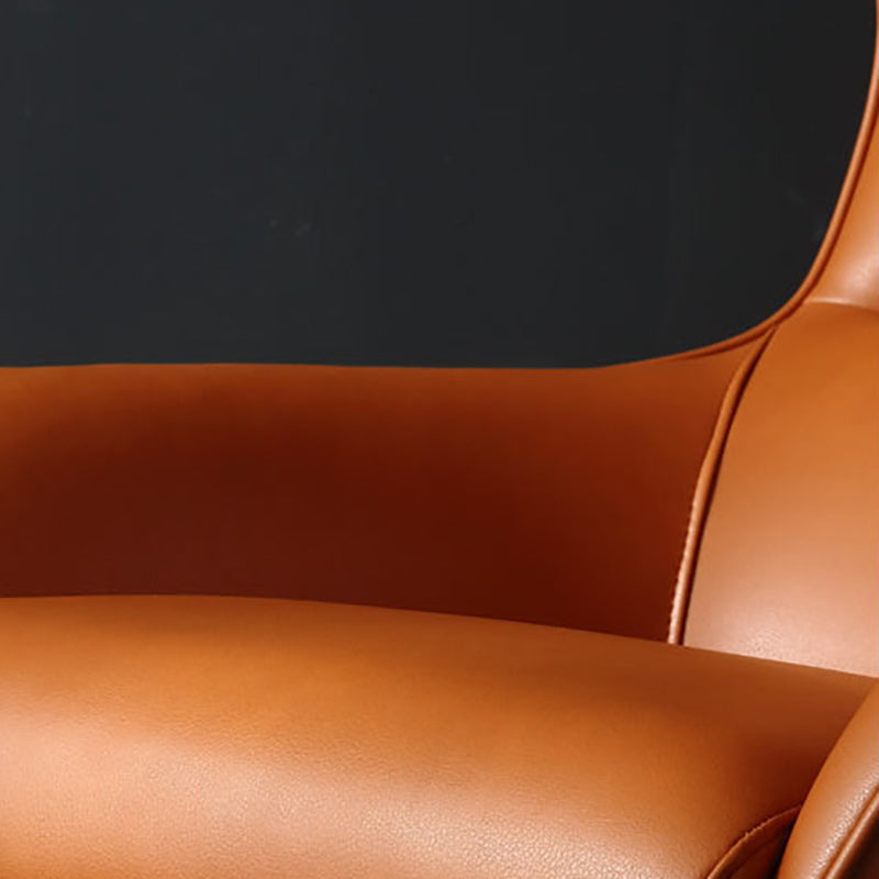Mid-Century Modern Chair Faux Leather Flared Arms Wingback Chair Clearhalo 'Accent Chairs' 'accent_chairs' 'Chairs & Seating' 'furn' 'furn_accent_chairs' 'Furniture' 'Living Room Furniture' 6174696