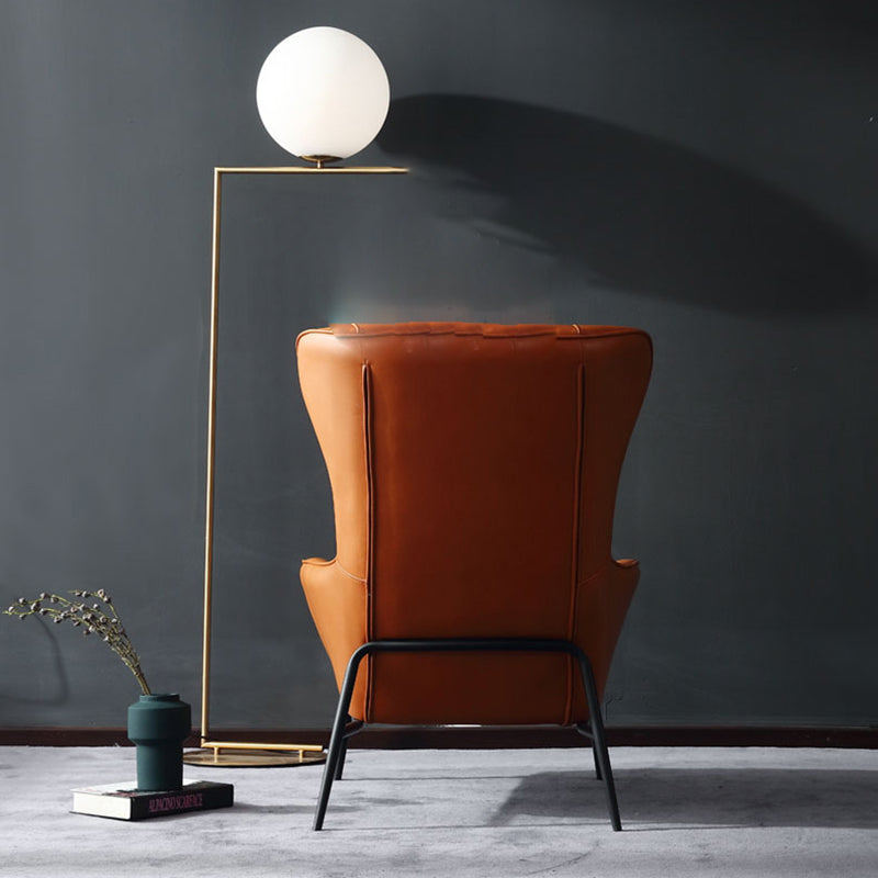 Mid-Century Modern Chair Faux Leather Flared Arms Wingback Chair Clearhalo 'Accent Chairs' 'accent_chairs' 'Chairs & Seating' 'furn' 'furn_accent_chairs' 'Furniture' 'Living Room Furniture' 6174697