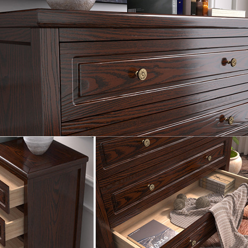 Contemporary Solid Wood Accent Chest with 5 Drawers and Wooden Legs Clearhalo 'Cabinets & Chests' 'cabinets_chests' 'furn' 'furn_cabinets_chests' 'Furniture' 'Living Room Furniture' 6174735