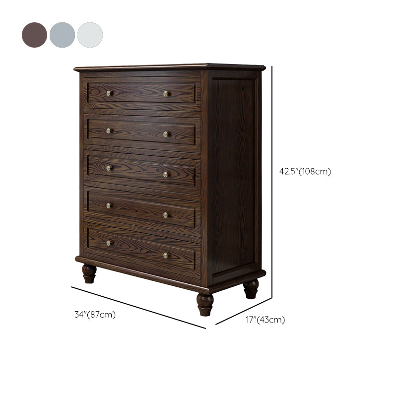 Contemporary Solid Wood Accent Chest with 5 Drawers and Wooden Legs Clearhalo 'Cabinets & Chests' 'cabinets_chests' 'furn' 'furn_cabinets_chests' 'Furniture' 'Living Room Furniture' 6174740