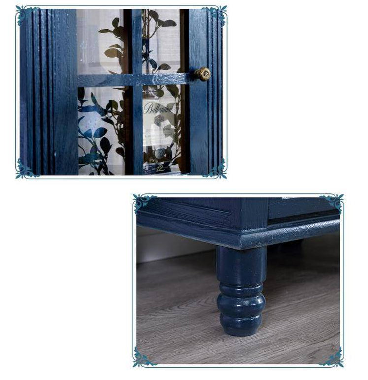 Armoire d'accent moderne du milieu du siècle avec porte en verre et pattes en bois massif