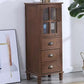 Armoire d'accent moderne du milieu du siècle avec porte en verre et pattes en bois massif