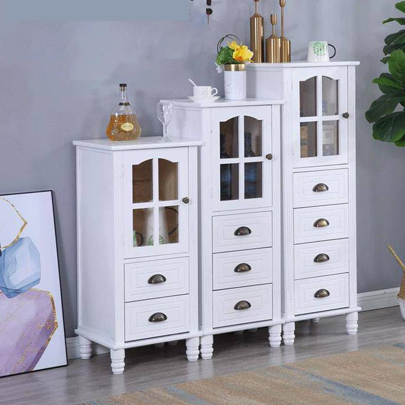 Armoire d'accent moderne du milieu du siècle avec porte en verre et pattes en bois massif