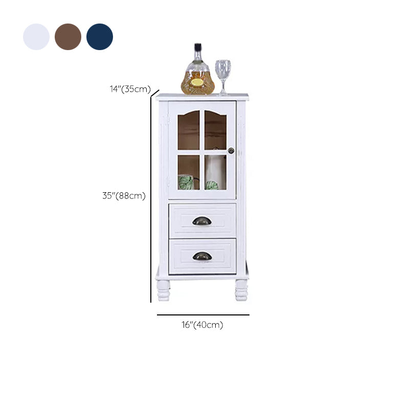 Armoire d'accent moderne du milieu du siècle avec porte en verre et pattes en bois massif