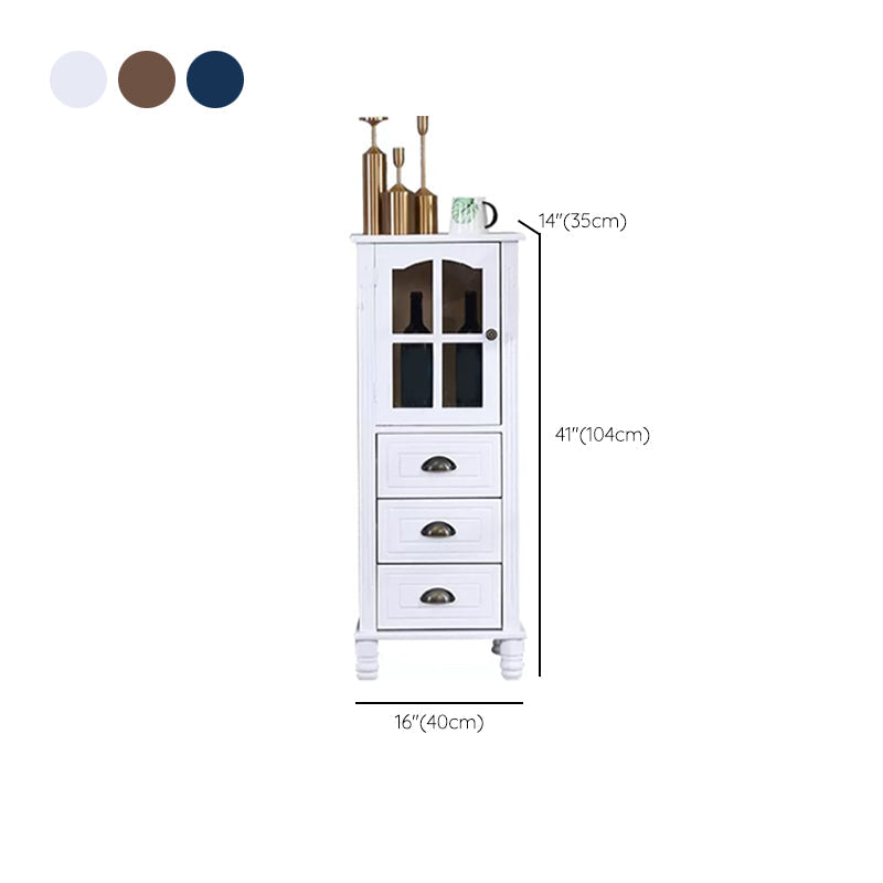 Armoire d'accent moderne du milieu du siècle avec porte en verre et pattes en bois massif