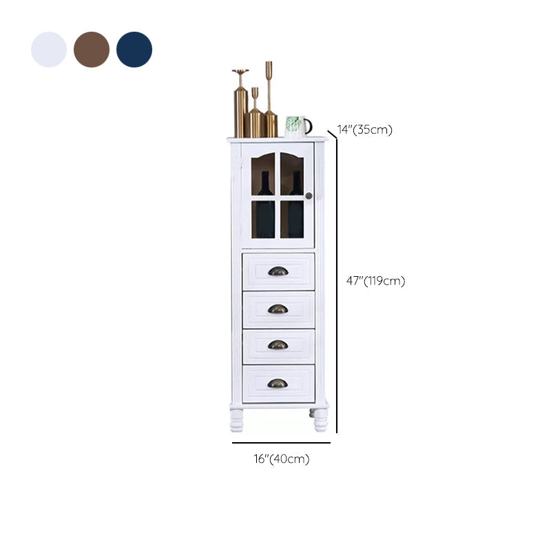 Armoire d'accent moderne du milieu du siècle avec porte en verre et pattes en bois massif