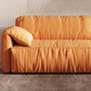 Contemporary Pillow Top Arm Settee Orange Faux Leather Sofa for Living Room Clearhalo 'furn' 'furn_sofas' 'Furniture' 'Living Room Furniture' 'Sofa' 'sofas' 6174786