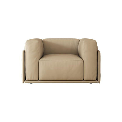Faux Leather Tuxedo Arm Standard Sofa Contemporary Cushions Settee 43"L x 35"W x 26"H Clearhalo 'furn' 'furn_sofas' 'Furniture' 'Living Room Furniture' 'Sofa' 'sofas' 6174799