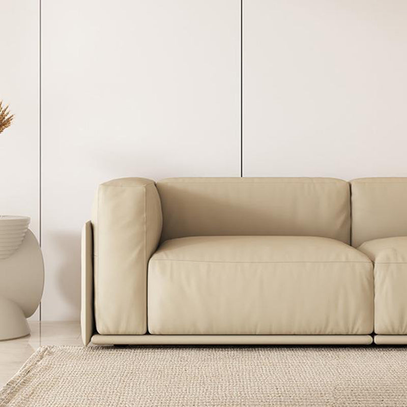 Faux Leather Tuxedo Arm Standard Sofa Contemporary Cushions Settee Clearhalo 'furn' 'furn_sofas' 'Furniture' 'Living Room Furniture' 'Sofa' 'sofas' 6174800
