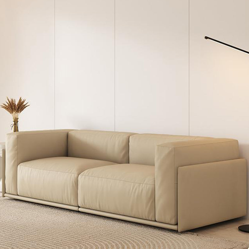 Faux Leather Tuxedo Arm Standard Sofa Contemporary Cushions Settee Clearhalo 'furn' 'furn_sofas' 'Furniture' 'Living Room Furniture' 'Sofa' 'sofas' 6174801