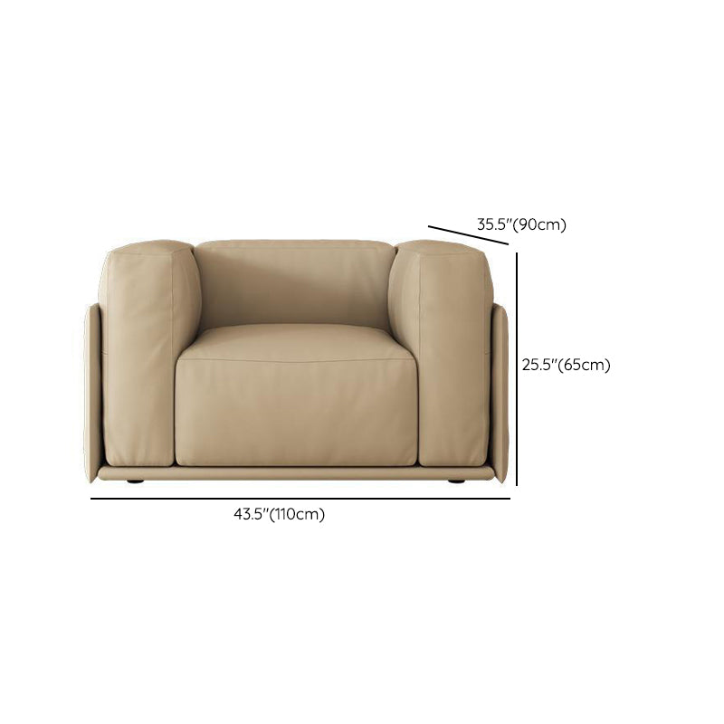 Faux Leather Tuxedo Arm Standard Sofa Contemporary Cushions Settee Clearhalo 'furn' 'furn_sofas' 'Furniture' 'Living Room Furniture' 'Sofa' 'sofas' 6174805