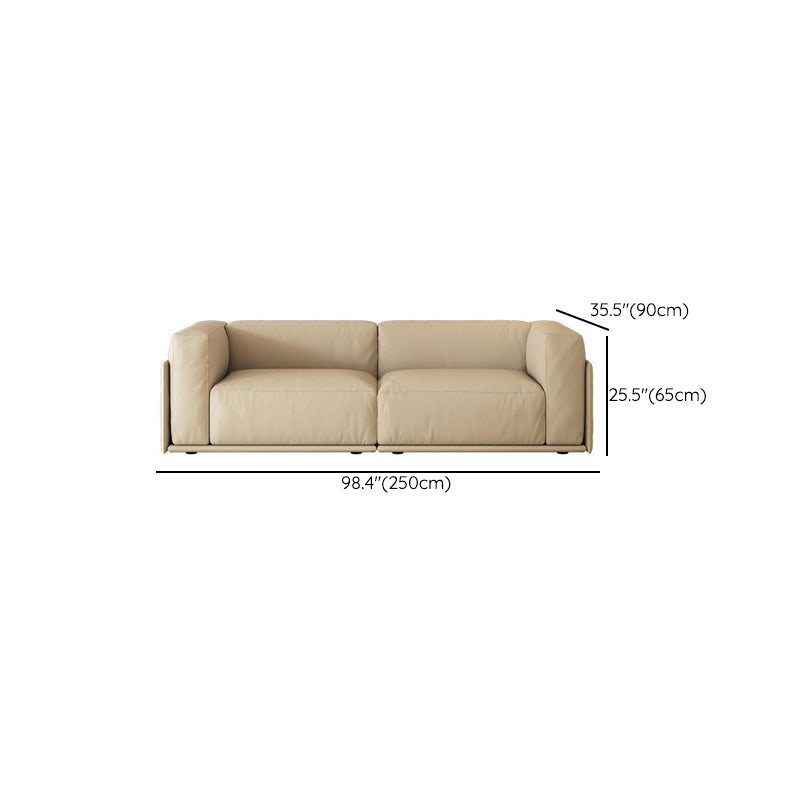 Faux Leather Tuxedo Arm Standard Sofa Contemporary Cushions Settee Clearhalo 'furn' 'furn_sofas' 'Furniture' 'Living Room Furniture' 'Sofa' 'sofas' 6174808