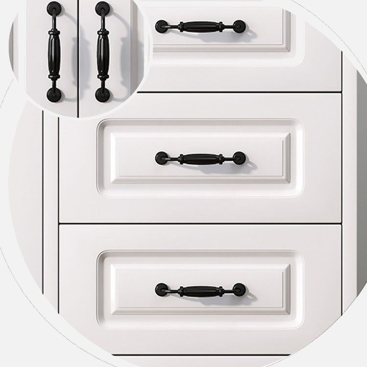 Mobile moderno accento bianco con scaffali e cassetti in legno