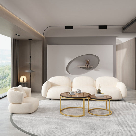 Zeitgenössischer Stoff Standard Sofa Rückenrollen Armsofa