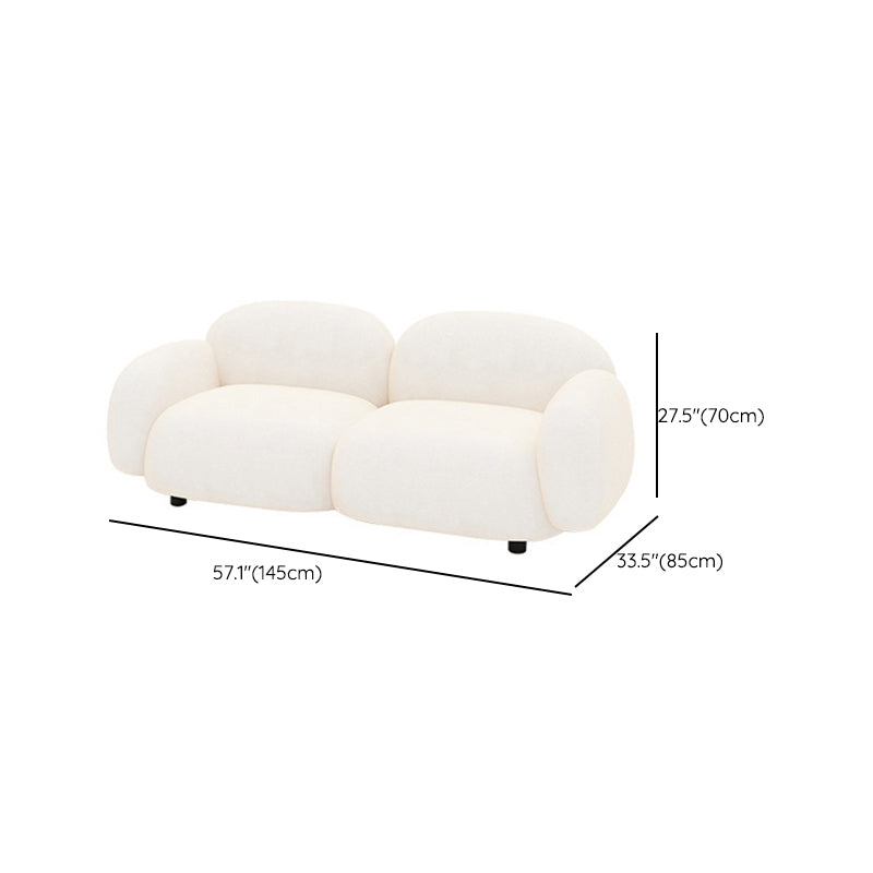 Contemporary Fabric Standard Settee Tight Back Rolled Arm Sofa