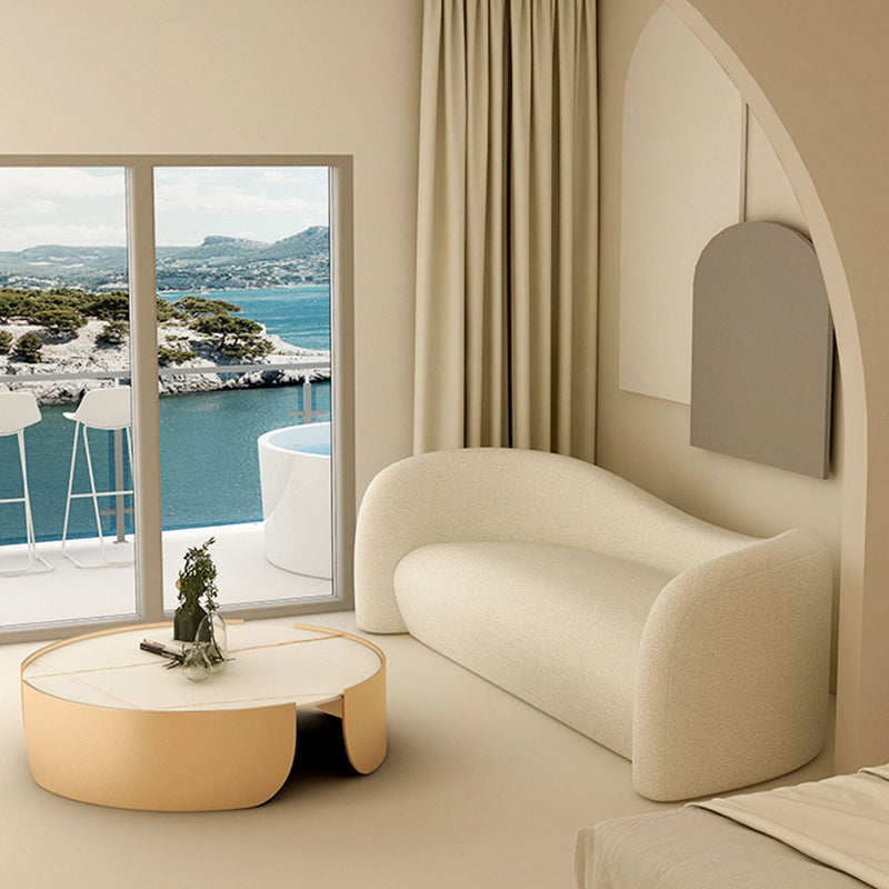 Zeitgenössischer Kamel -Back -Standardsofa Stofftuxedo Armsofa