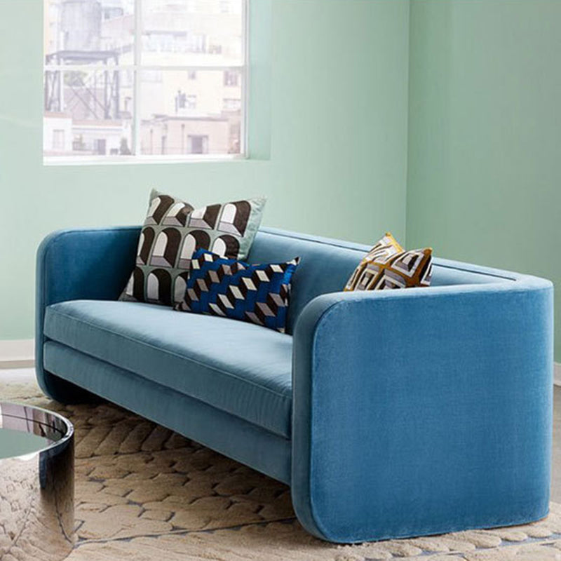 現代のベルベットタキシードアームソファリビングルーム用のルーズバックセッピー